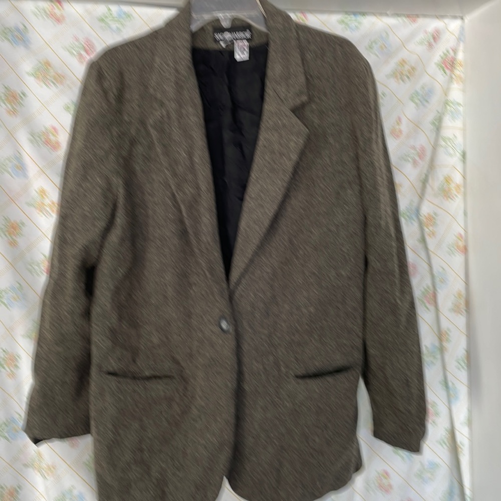 Size 16 sag harbor woolblend gray blazer one button